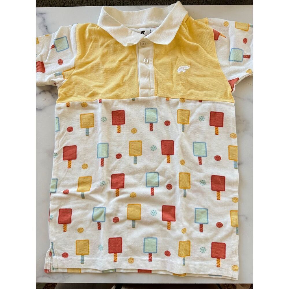 Monica & Andy boys size 10 organic cotton polo popsicle stand preppy summer shor